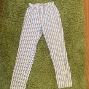 Brandy Melville grey and white striped pants